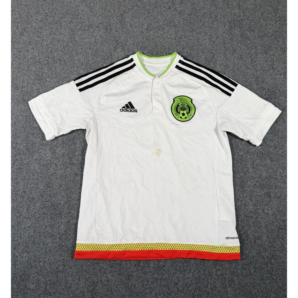 Adidas Mexico 2015/2016 Away Football Shirt Soccer Jersey Youth Large White
